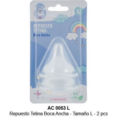 Repuesto Tetina Boca  Ancha talla  L 2 un.