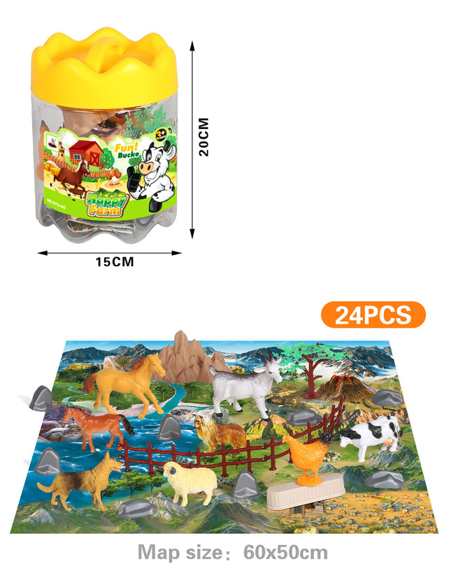 Set de animales de la granja 24 piezas B079703