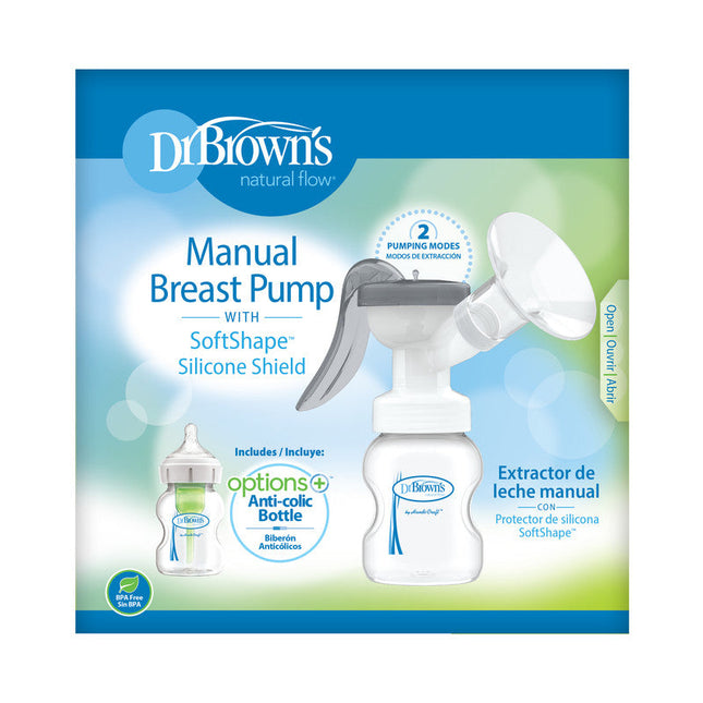 Extractor de Leche Manual con copa de silicona SoftShapeª (25mm), y Mam Boca Ancha 150ml