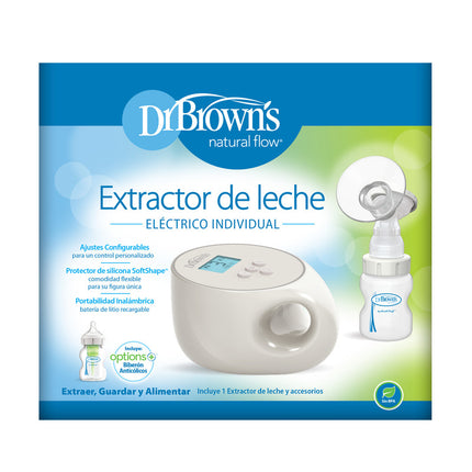 Extractor de Leche Eléctrico individual 220V c/ Mam Boca Ancha 150ml (Funciona con mamaderas Dr. Brown's estándar o boca ancha).