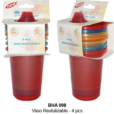 Vaso Reutilizable 4 Pcs