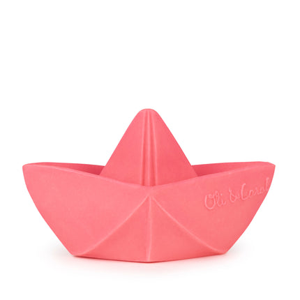 Juguete Mordedor Bote Origami ROSADO