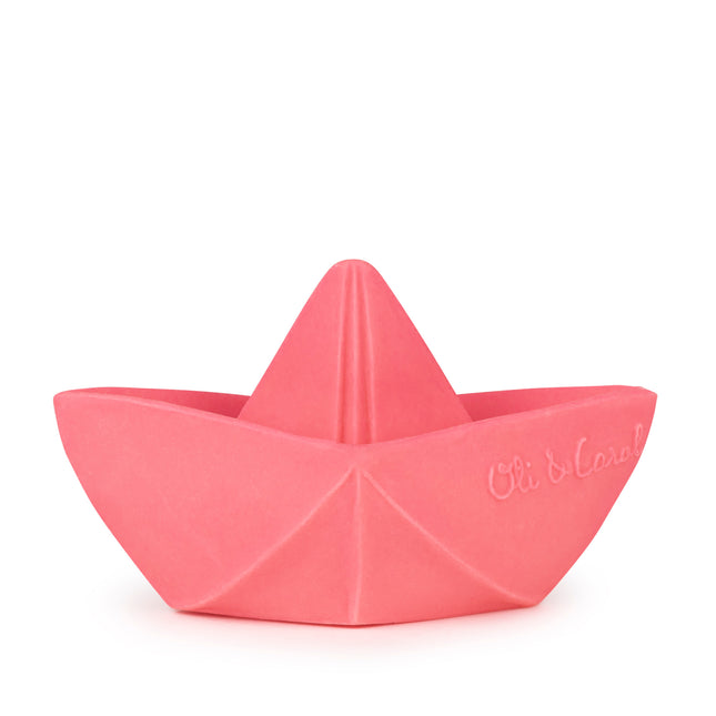 Juguete Mordedor Bote Origami ROSADO