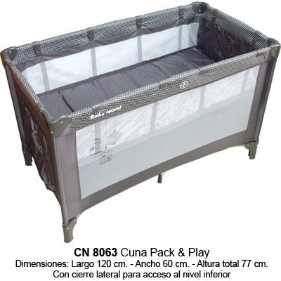 Cuna Pack & Play L.120cm A.60cm Alt.77cm Cierre Lateral