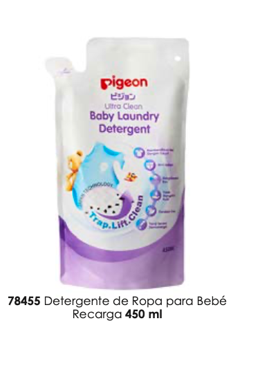 Detergente de ropa para bebes 450 ml Recarga PIGEON