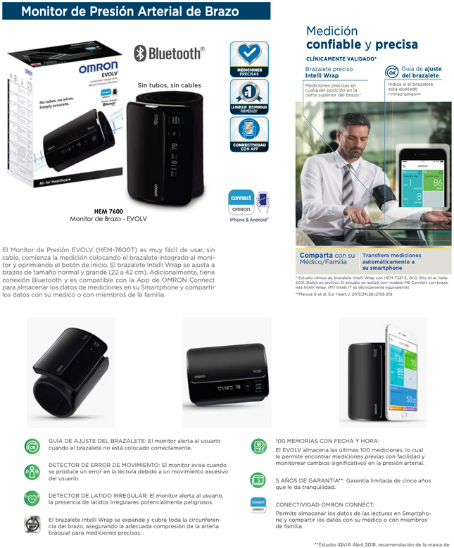 Monitor de Brazo Bluetooth Omron