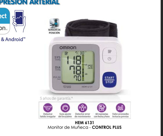 Monitor de Muñeca Control Plus