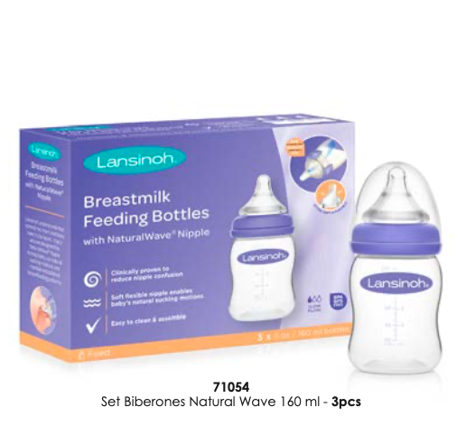 Set Biberones Natural Wave 160ml Pack x 3