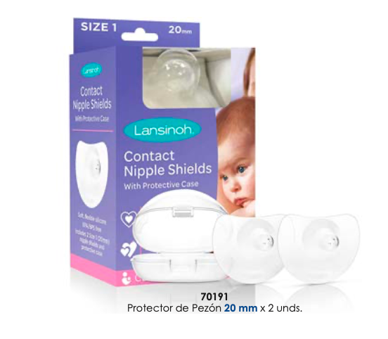 Protector de pezon 20 mm x 2 unid lansinoh