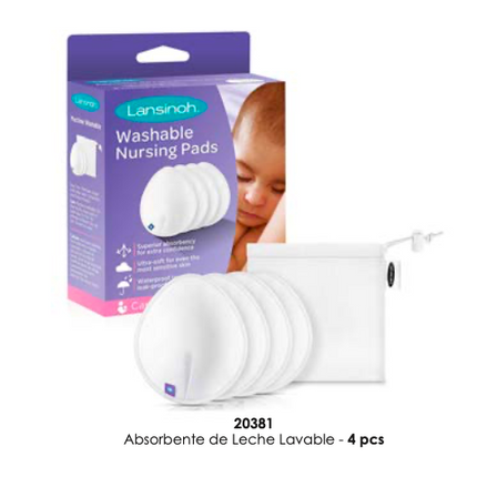 ABSORBENTE DE LECHE LAVABLE 4 PCS LANSINOH