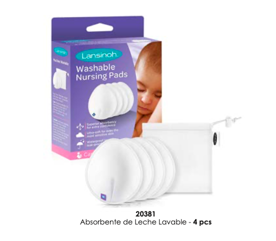 ABSORBENTE DE LECHE LAVABLE 4 PCS LANSINOH
