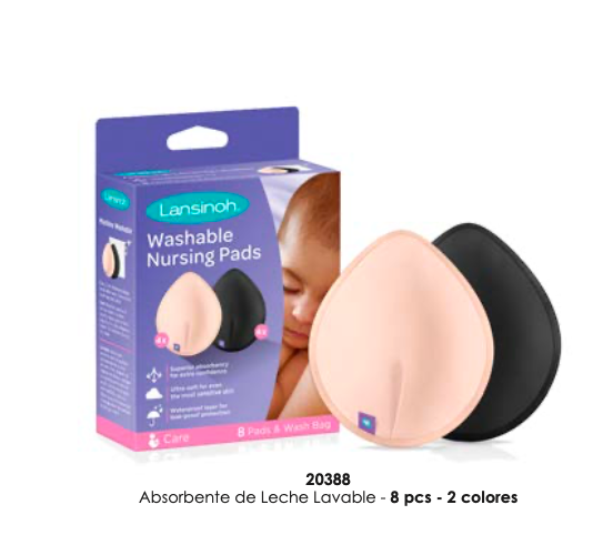Absorbentes de Leche Lavables  (2 COLORES, 8 UN)