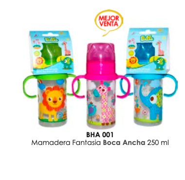 Mamadera Fantasia Boca Ancha 250 cc. c/asa