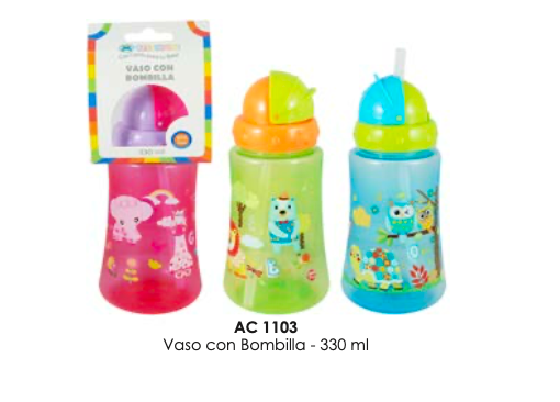 Vaso con Bombilla 330 ml.