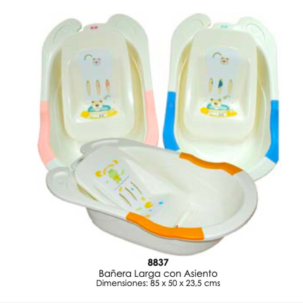 Bañera larga con asiento
