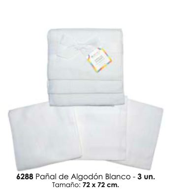 Pañal de Algodón blanco x 3