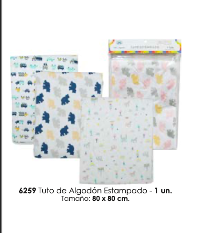 1 Tuto de AlgodónEstampado  80 x 80 cms