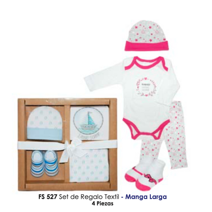 Set de regalo textil manga larga 4 pcs