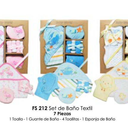 Set de baño textil (7 piezas)