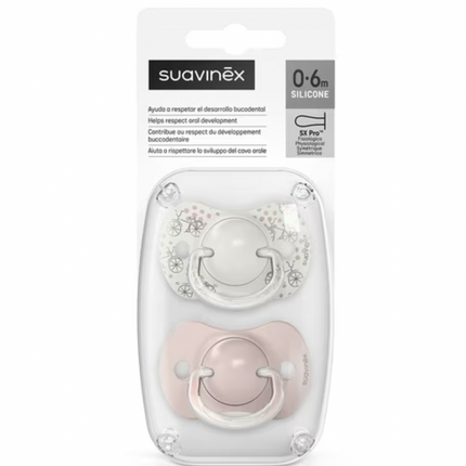 CHUPETE  SILICONA FISIOLOGICO  0/6M 2U A WALK PINK L3