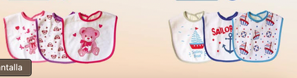 SET DE 3 BABEROS IMPERMEABLES T-XL