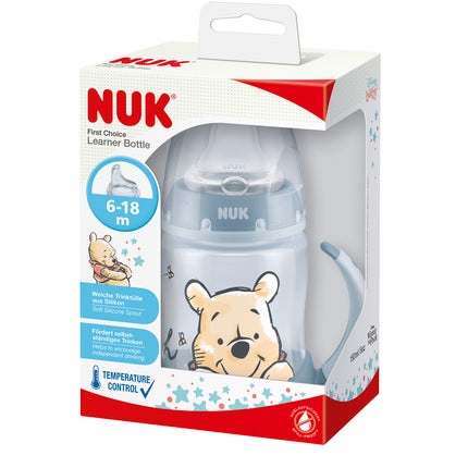 Vaso Training Cup Disney Winnie the Pooh First Choice con Control de Temperatura 150ml. CELESTE