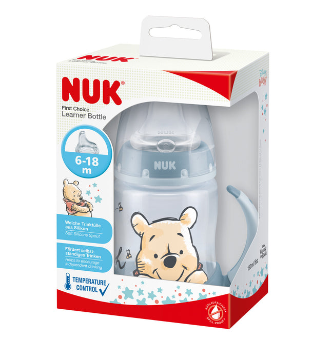 Vaso Training Cup Disney Winnie the Pooh First Choice con Control de Temperatura 150ml. CELESTE