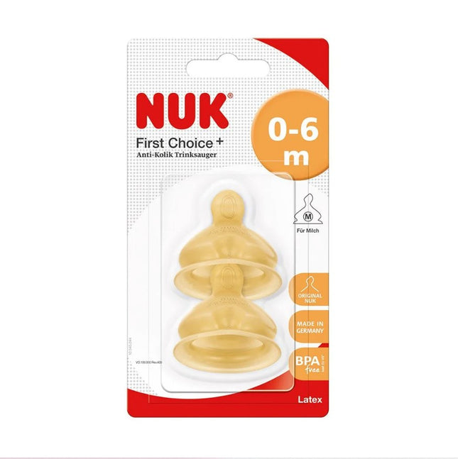 Tetina de Látex First Choice  Etapa 1 (0-6 meses) Talla M Flujo Medio (2 Unidades)