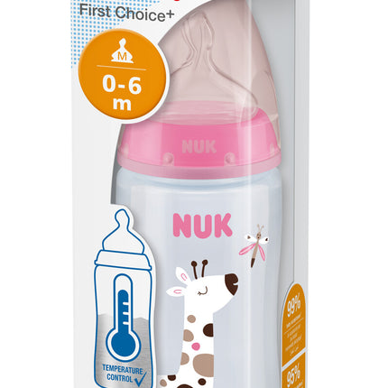 Mamadera First Choice Silicona con Sensor de Temperatura 300ml Rosada