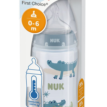 Mamadera First Choice Silicona con Sensor de Temperatura 300ml Azul