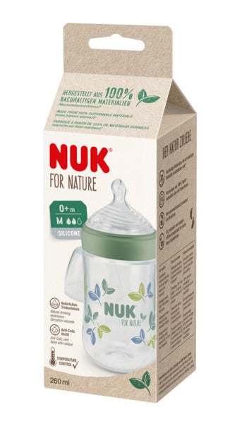 Mamadera Nuk For Nature con Sensor de Temperatura 260ml Verde