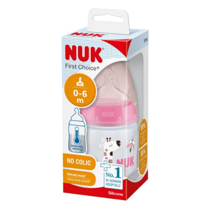 Mamadera First Choice Silicona con Sensor de Temperatura Rosada 150ml