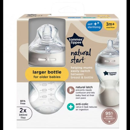 Set 2 Mamadera Tommee Tippee Natural Start 340ml.
