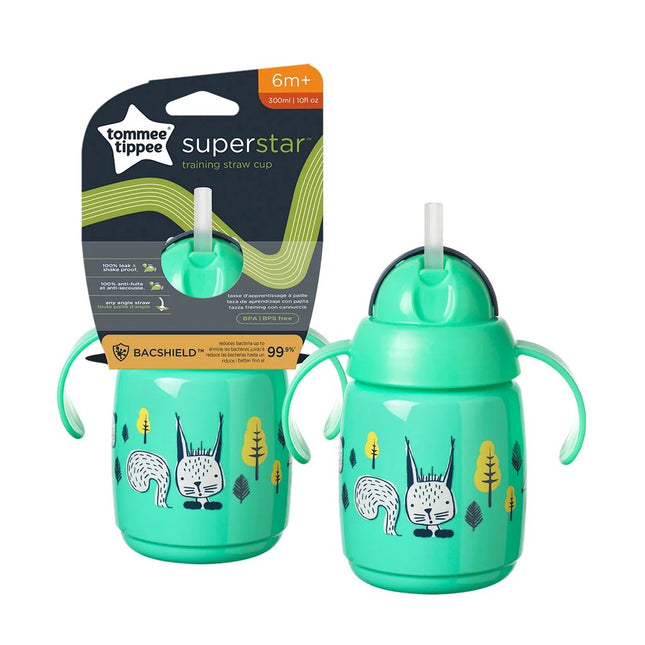Vaso de entrenamiento Superstar Straw 300 ml  Verde