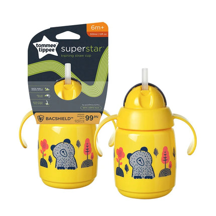 Vaso de entrenamiento Superstar Straw 300 ml Amarillo