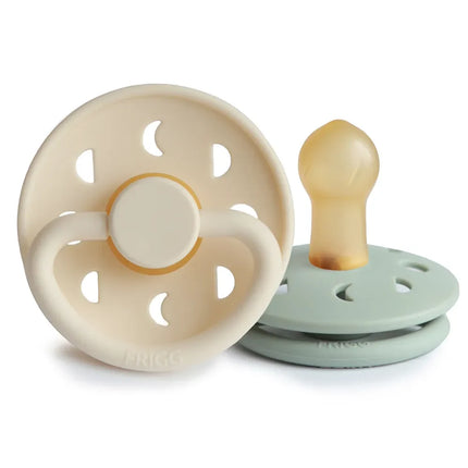 Pack 2 Chupetes Moon Phase Caucho Natural Cream/Sage Talla 1 Frigg