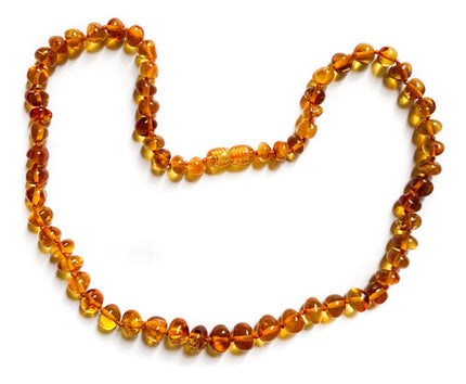 Collar de Ámbar infantil
Medidas: entre 32 y 34cm COGNAC PULIDO