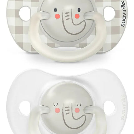 CHUPETE  SXPRO  BRILLA EN LA OSCURIDAD  SILICONA 0/6M 2UNIDADES ELEFANTE