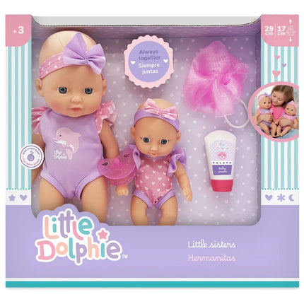 Muñeca de 29 cm 
Accesorios:
Crema, esponja y chupete con glitter