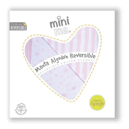 Mantas Reversibles 75*100 cms Estrellas rosadas