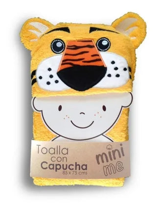 Toalla Capucha   85x75 cms Tigre (amarillo)