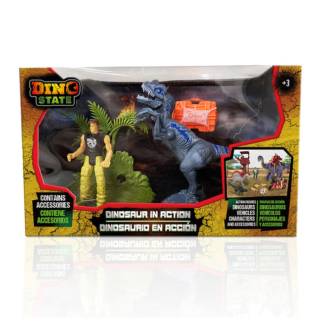 Set de juego de dinosaurios con 4 accesorios incluidos A