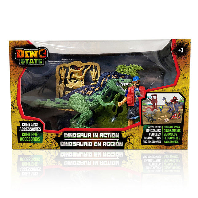 Set de juego de dinosaurios con 4 accesorios incluidos B