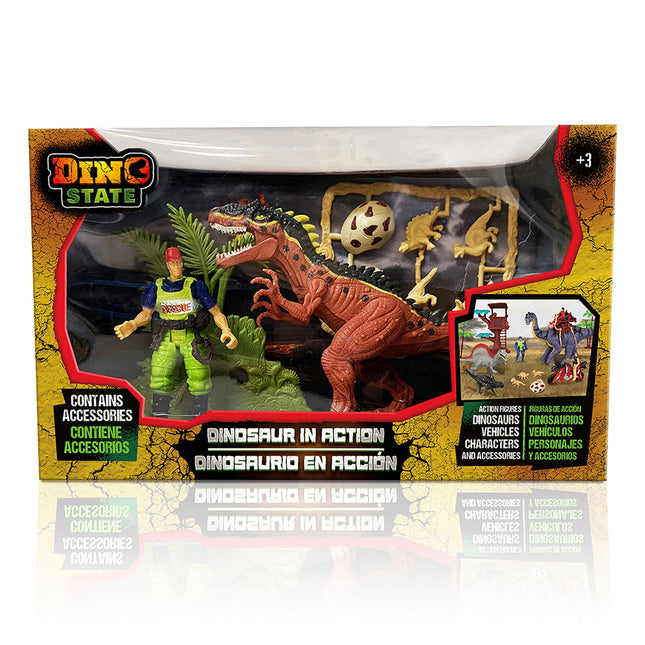 Set de juego de dinosaurios con 4 accesorios incluidos C
