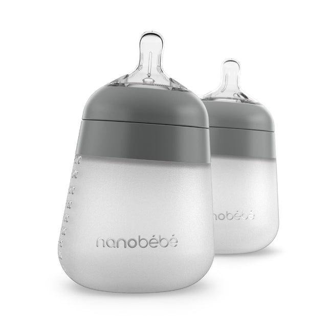 Mamadera Silicona 270 ml pack x 2  Gris