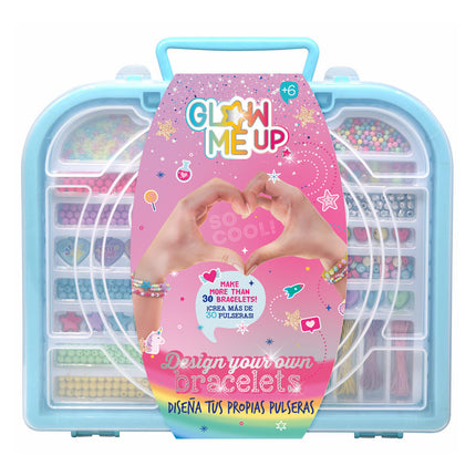 Estuche de bisutería con mostacillas, hilos y accesorios incluidos.