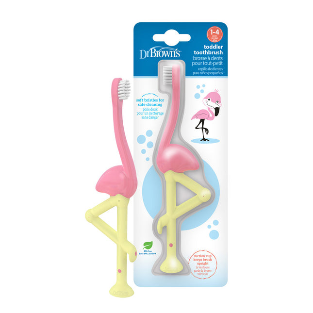 Cepillo de Dientes Bebés y Niños Pequeños 1-4 años, Flemenco rosado