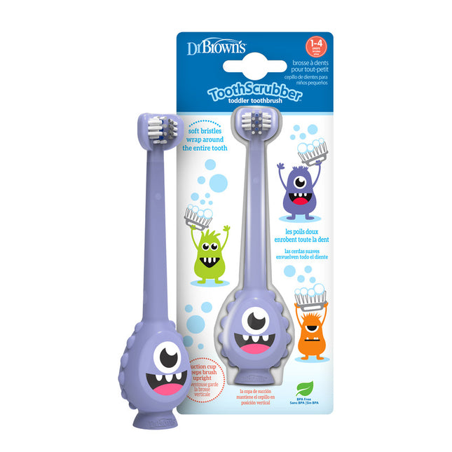 Cepillo de Dientes Bebés y Niños Pequeños 1-4 años, Monster Morado