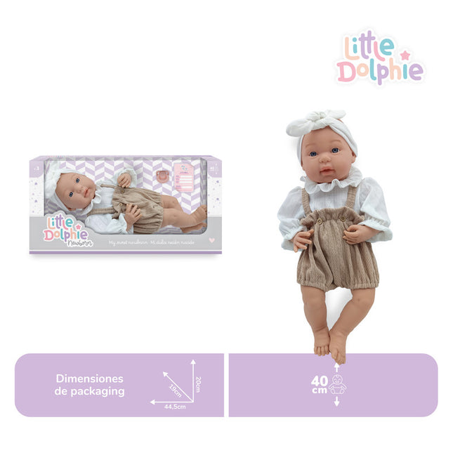 Muñeca recién nacida de 40 cm con cuerpo de vinilo. Incluye chupete B