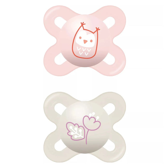 2 Chupetes Silicona  Start 0 Meses Rosado